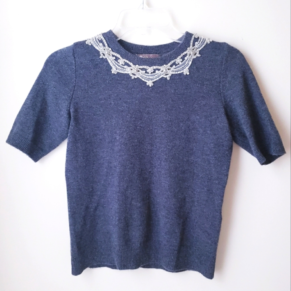 Cashmere Boutique Gray Crewneck Sweater